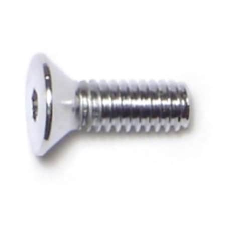 Midwest Fastener #8-32 Socket Head Cap Screw, Flat Head, Chrome Plated Steel, 1/2 in Length, 10 PK 74161